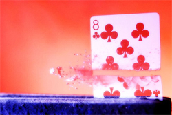 Frozen Card Shot With Bullet