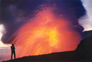 Man Photographing Lava
