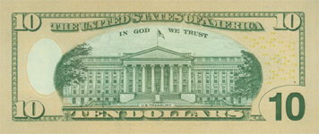 New Ten Dollar Bill Back